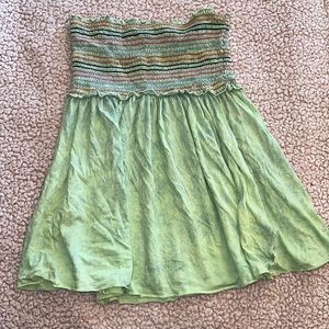 Babydoll strapless green tank top size S
